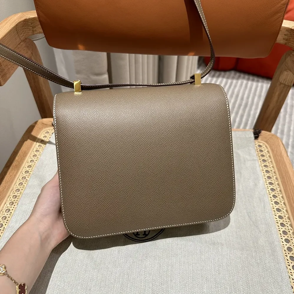 Hermes Constance 24 Bag Epsom Leather for Women in Gray/Gold Hermes Constance 24 Bag Epsom Leather for Women in Gray/Gold