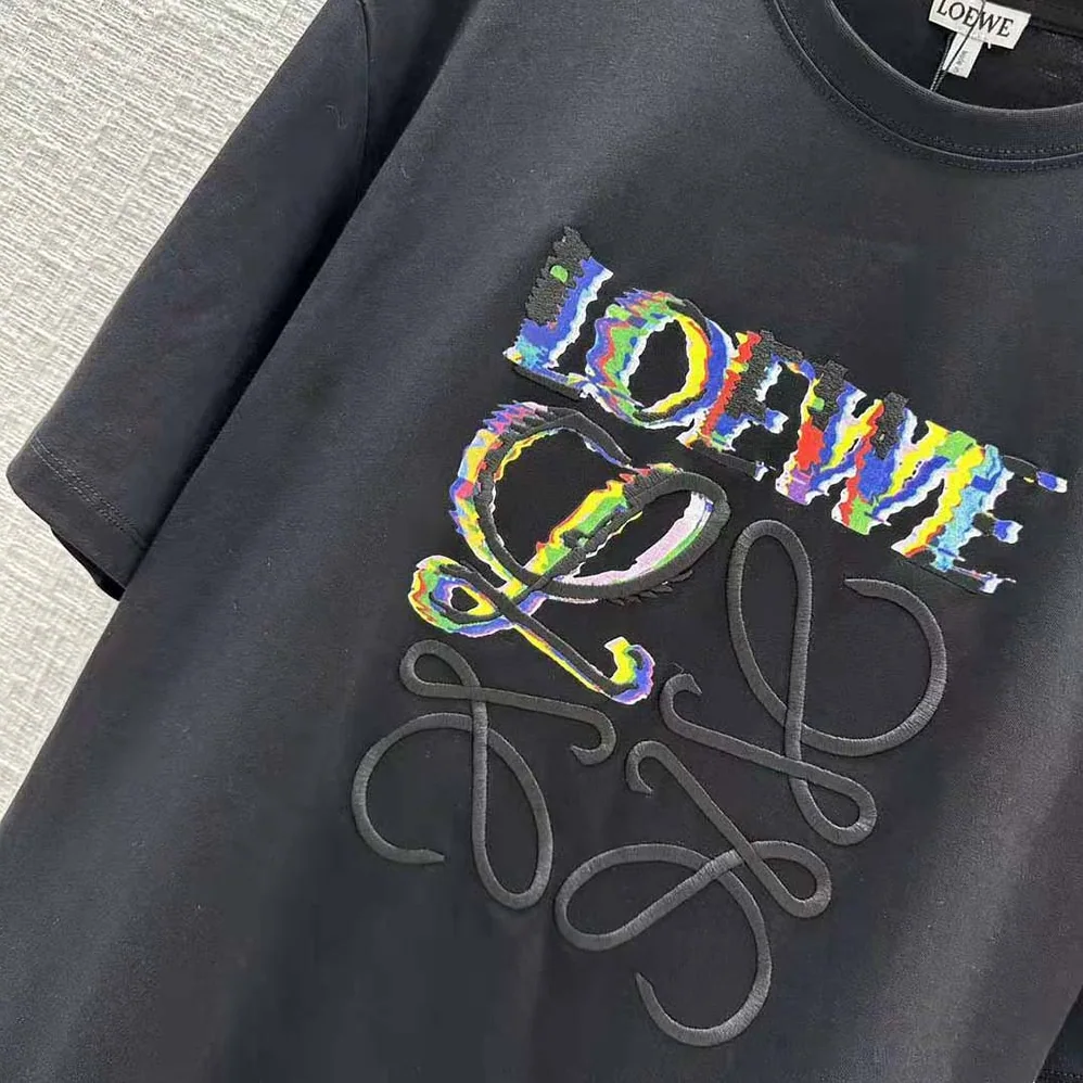 Loewe Glitch Anagram T-shirt in Cotton for Men in Black