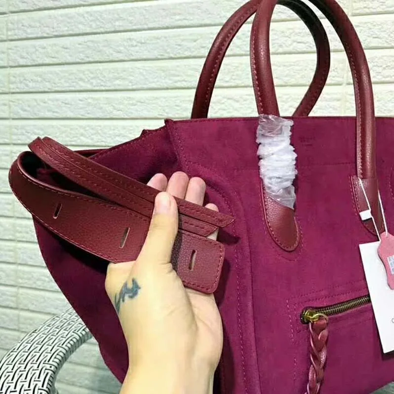 Celine Medium Luggage Phantom Bag in Baby Calfskin Leather in Maroon Celine Medium Luggage Phantom Bag in Baby Calfskin Leather in Maroon