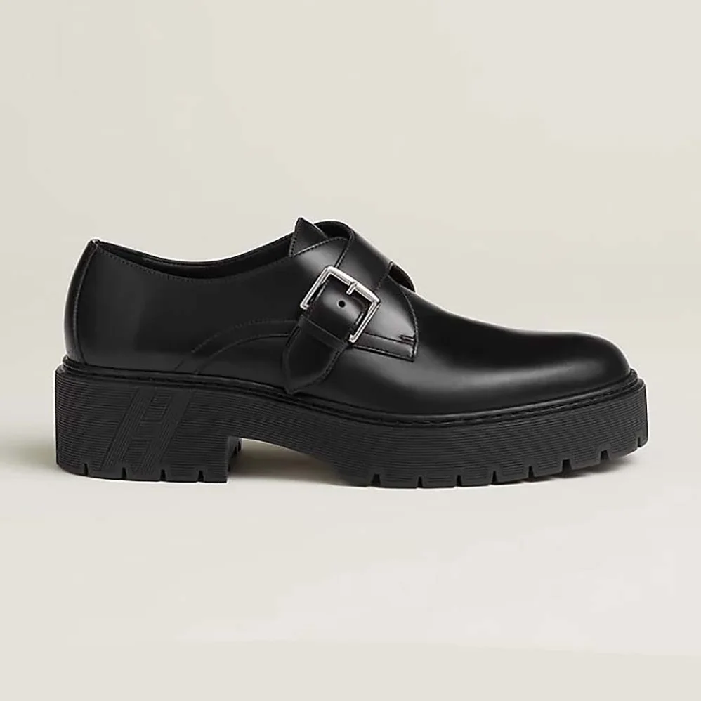 Hermes Happen Derby Shoe for Men in Black Hermes Happen Derby Shoe for Men in Black