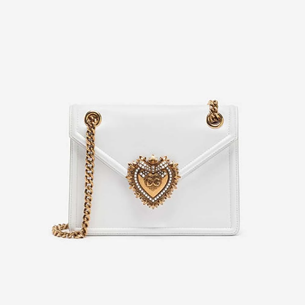 Dolce Gabbana D&G Medium Devotion Bag Smooth Calfskin Leather for Women in White