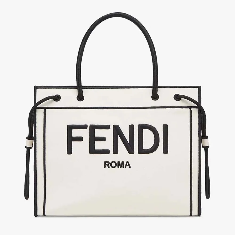 Fendi Medium Fendi Roma Shopper Undyed Canvas Shopper Bag for Women