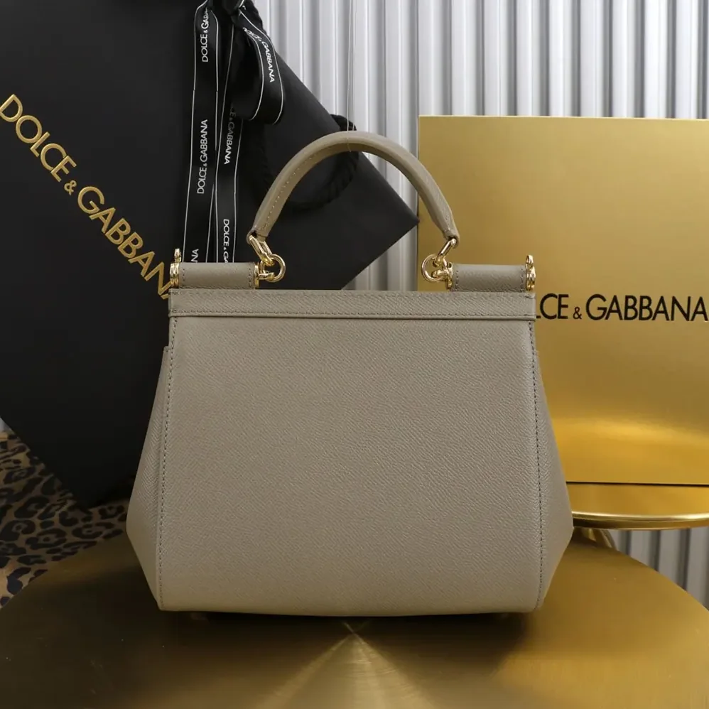 Dolce Gabbana D&G Small Sicily Handbag in Dauphine Calfskin for Women in Gray Dolce Gabbana D&G Small Sicily Handbag in Dauphine Calfskin for Women in Gray