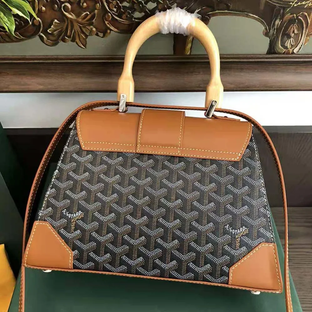 Goyard Sac Saïgon PM in Toile Goyardine & Clamecy Calfskin for Women in Brown Goyard Sac Saïgon PM in Toile Goyardine & Clamecy Calfskin for Women in Brown