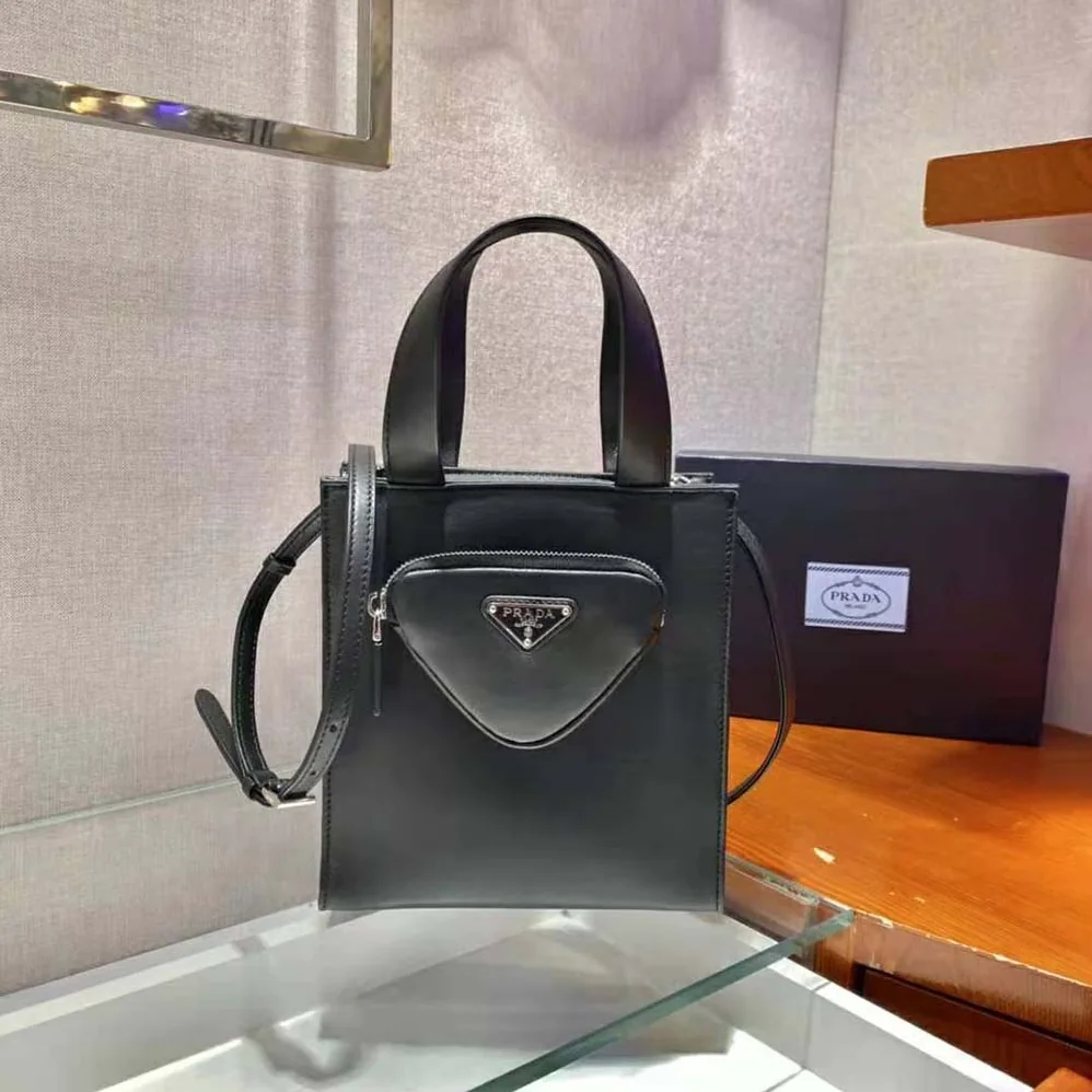 Prada Nappa Leather Tote Bag for Women in Black