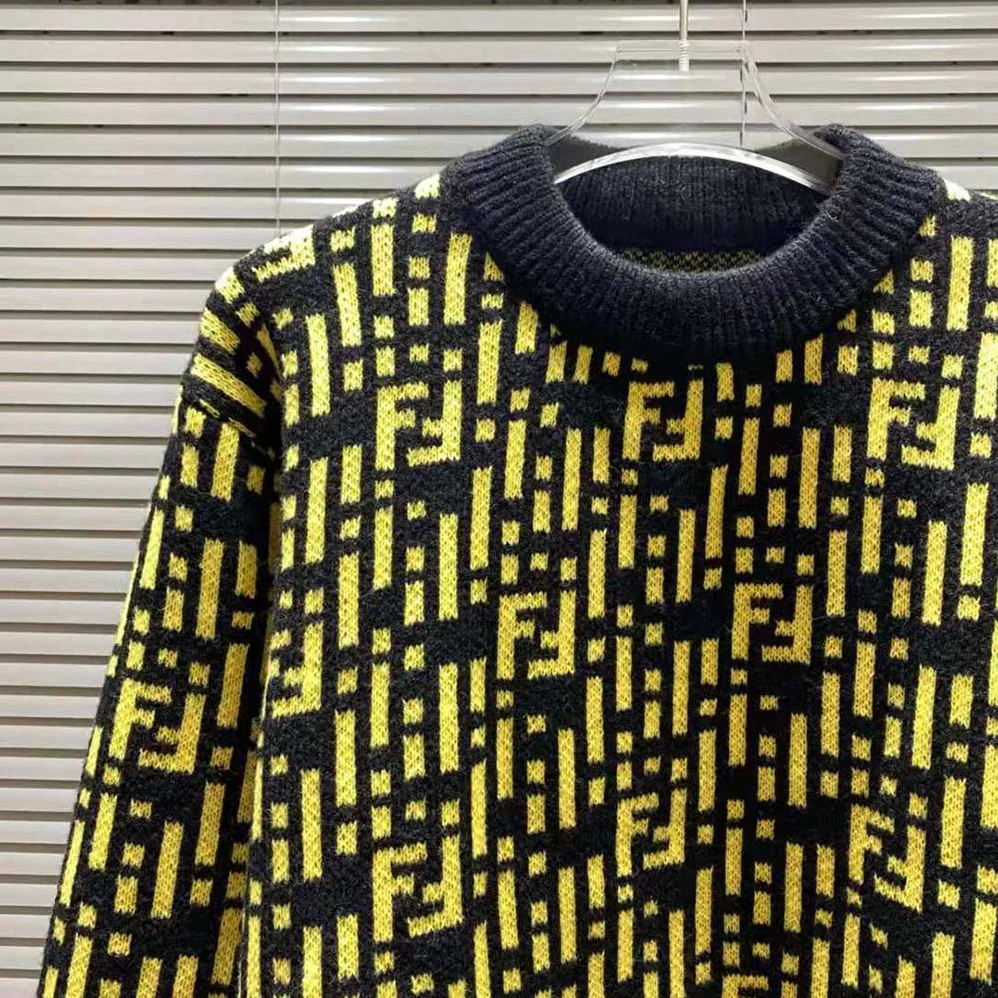 Fendi Regular-Fit Crew Neck Sweater for Women in Yellow Fendi Regular-Fit Crew Neck Sweater for Women in Yellow