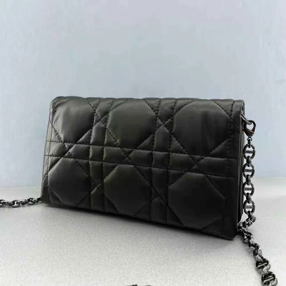 Dior Caro Macrocannage Pouch Black Quilted Macrocannage Calfskin for Women Dior Caro Macrocannage Pouch Black Quilted Macrocannage Calfskin for Women