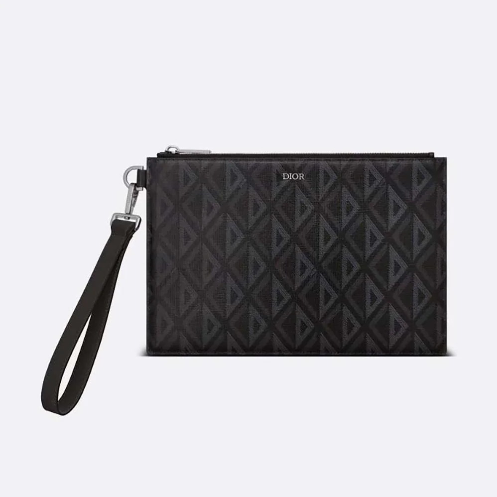 Dior A5 Pouch Black CD Diamond Canvas for Men Dior A5 Pouch Black CD Diamond Canvas for Men