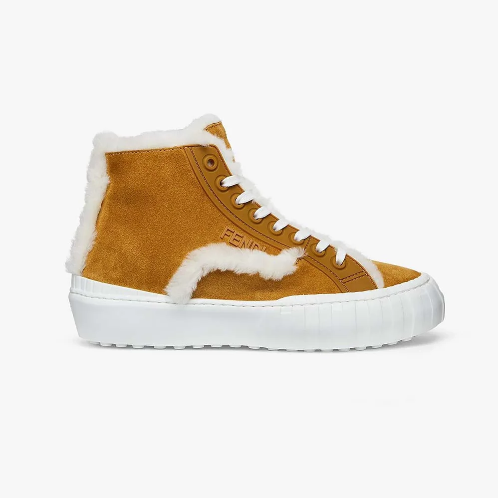 Fendi Force Yellow Suede High for Women in Tops