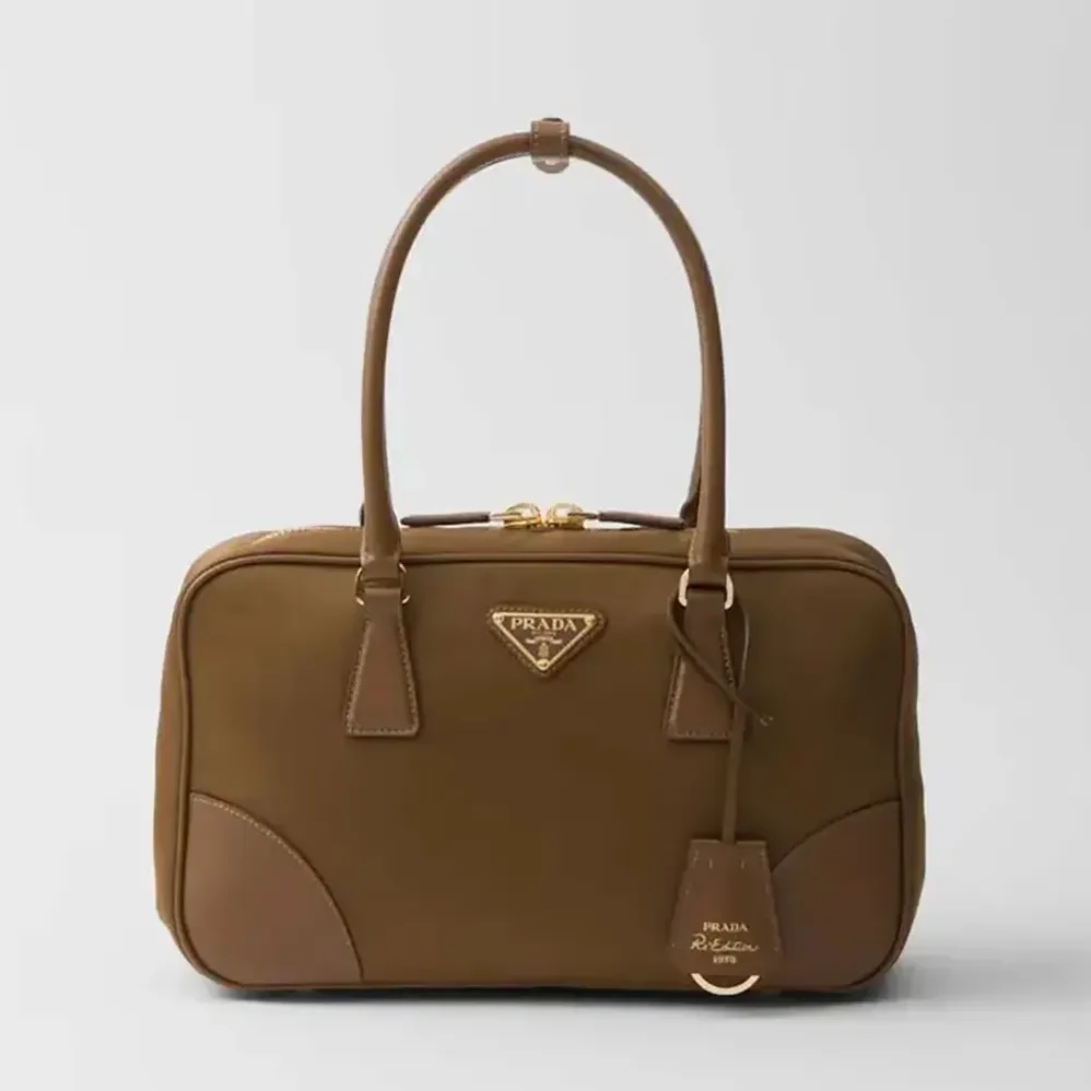 Prada Re-Edition 1978 Medium Re-Nylon and Saffiano Leather Two-handle Bag for Women in Brown