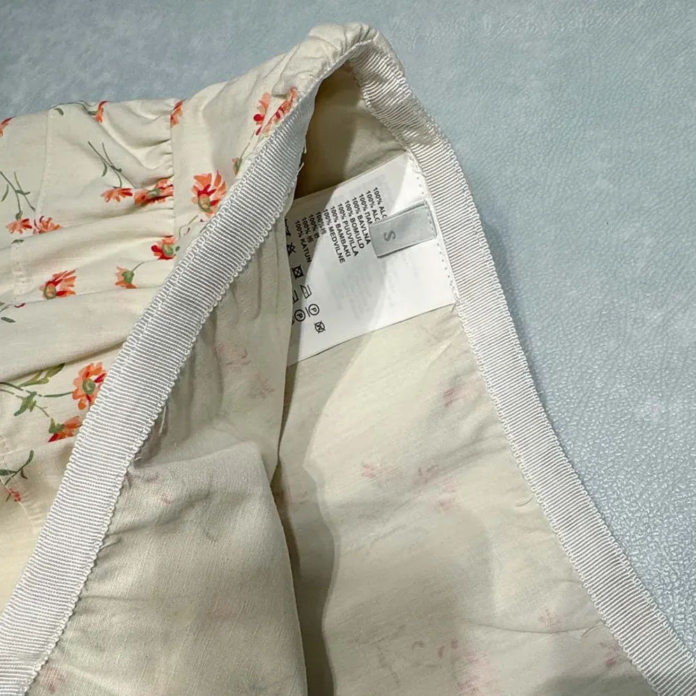 Prada Floral Print Linen Miniskirt for Women