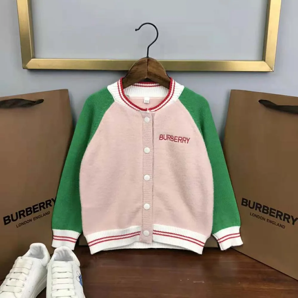 Burberry Girls' Wool Bomber Jacket in Pink Burberry Girls' Wool Bomber Jacket in Pink