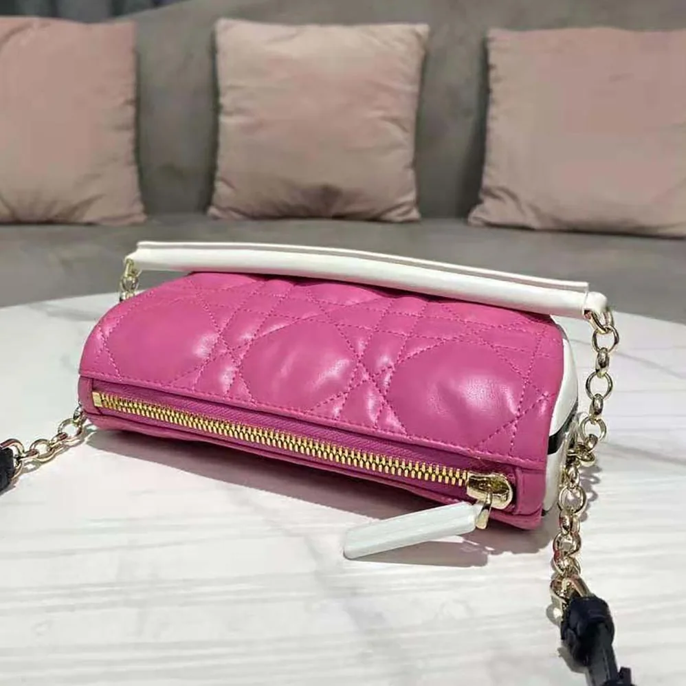 Dior Small Dior Vibe Hobo Bag Fluorescent Pink Macrocannage Lambskin for Women Dior Small Dior Vibe Hobo Bag Fluorescent Pink Macrocannage Lambskin for Women