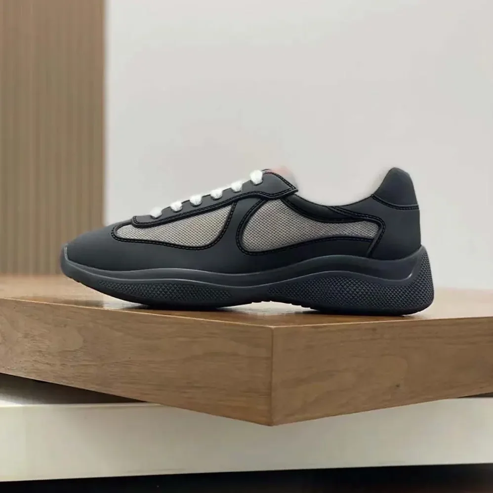 Prada America's Cup Soft Rubber and Bike Fabric Sneakers for Unisex in Black Prada America's Cup Soft Rubber and Bike Fabric Sneakers for Unisex in Black