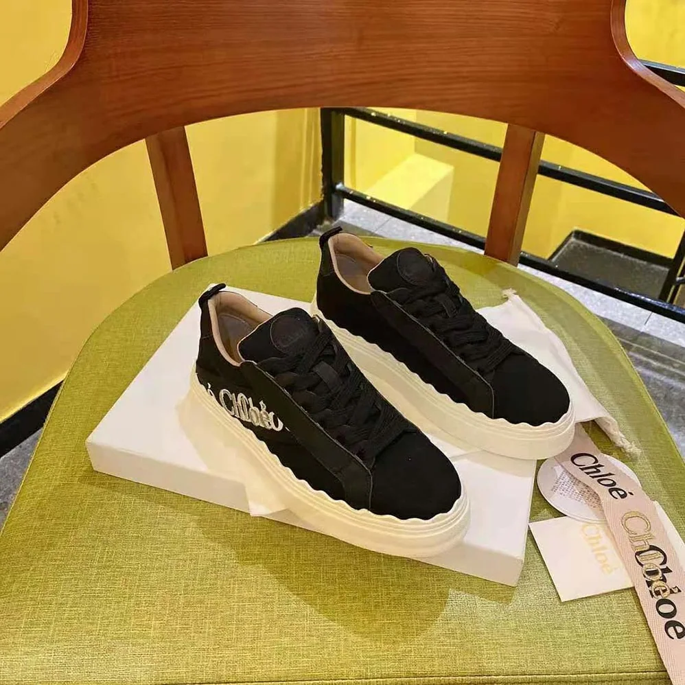 Chloe Lauren Sneaker in Embroidered Canvas for Women in Black Chloe Lauren Sneaker in Embroidered Canvas for Women in Black
