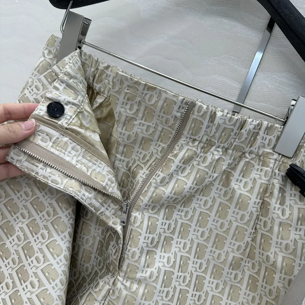 Dior Skort Beige Technical Jacquard Taffeta with Dior Oblique Motif for Women