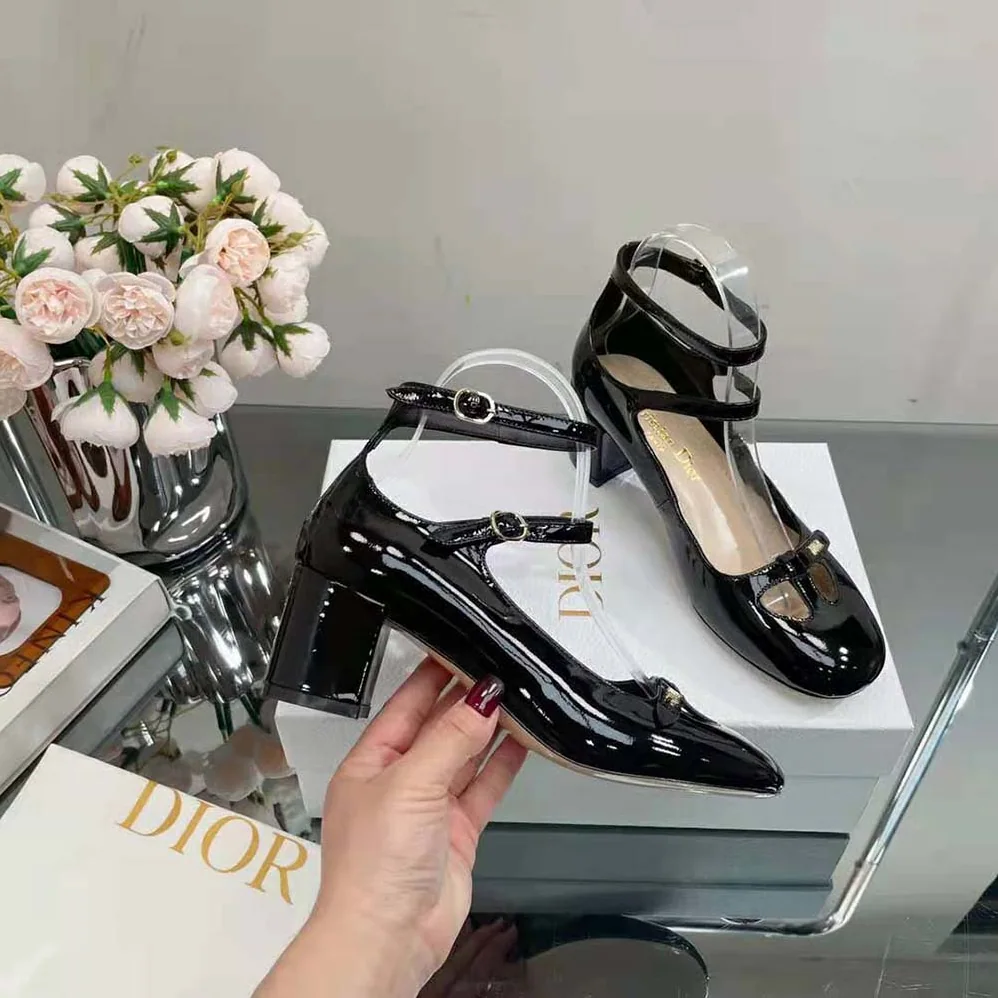 Dior Aime Dior Ballerina Pump Black Patent Calfskin for Women