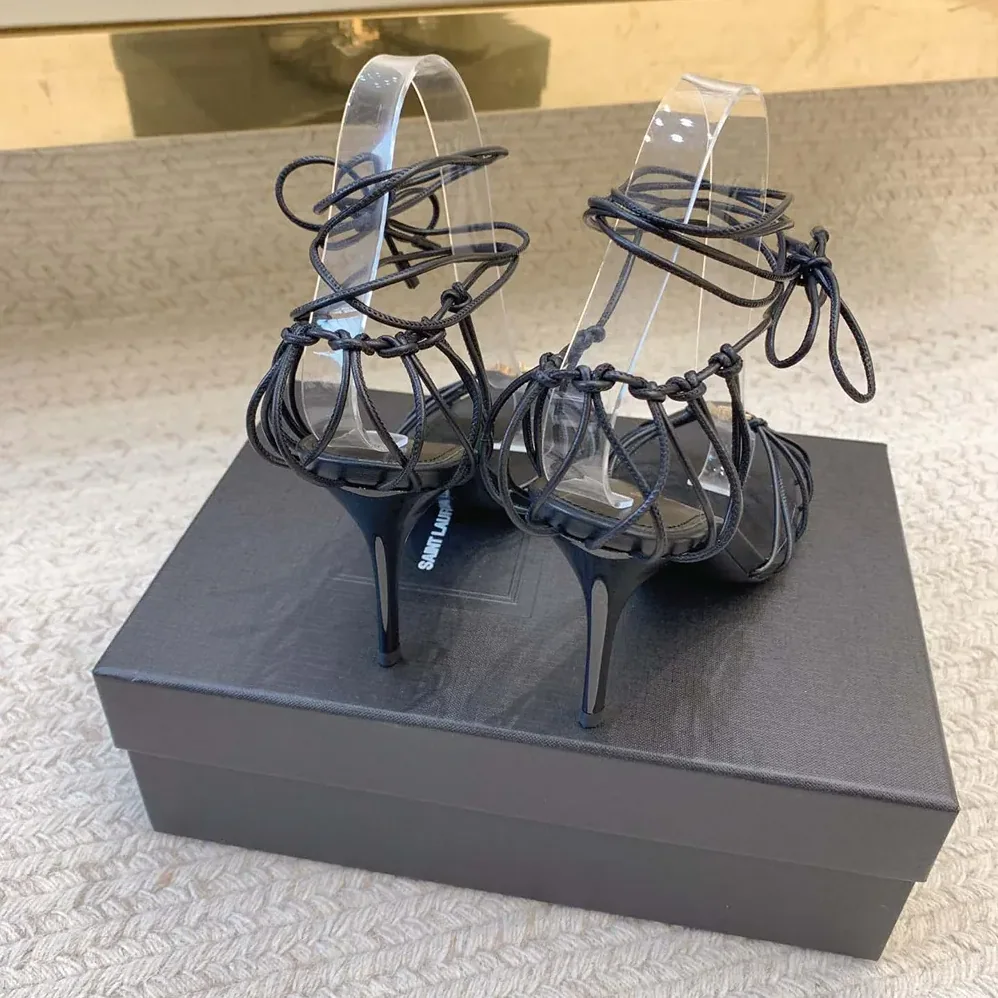 Saint Laurent YSL Babylone Sandals in Smooth Leather for Women Saint Laurent YSL Babylone Sandals in Smooth Leather for Women