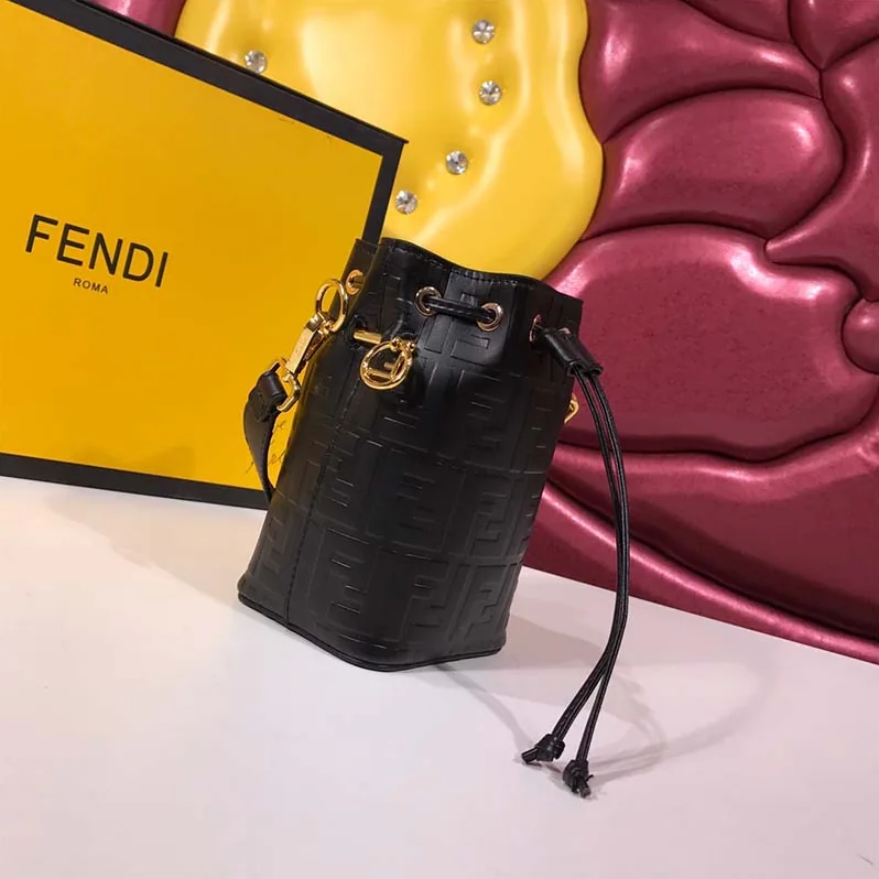 Fendi Mon Tresor Black Leather Mini for Women in Bag
