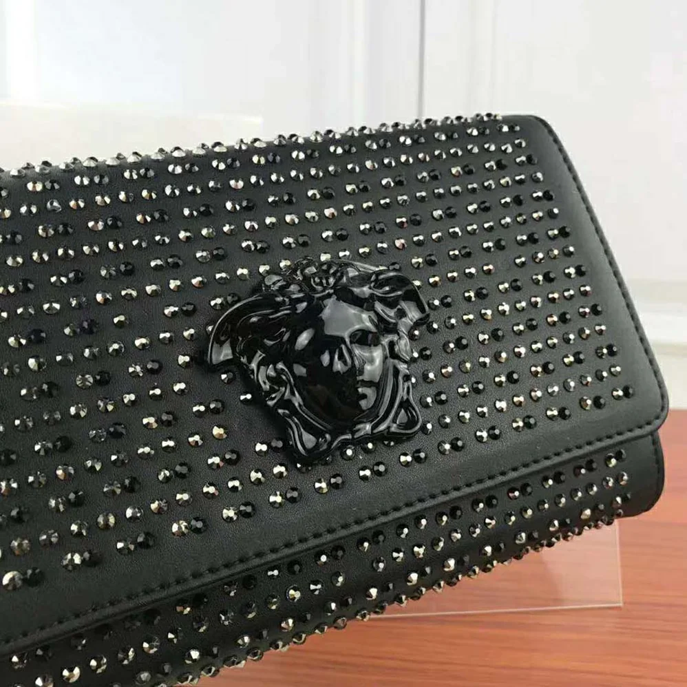 Versace Crystal Palazzo Evening Bag for Women in Black