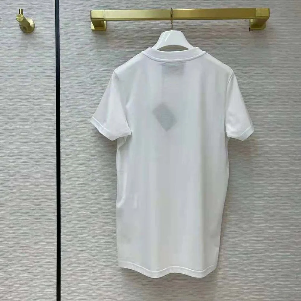 Prada Embroidered Jersey T-shirt for Women in White