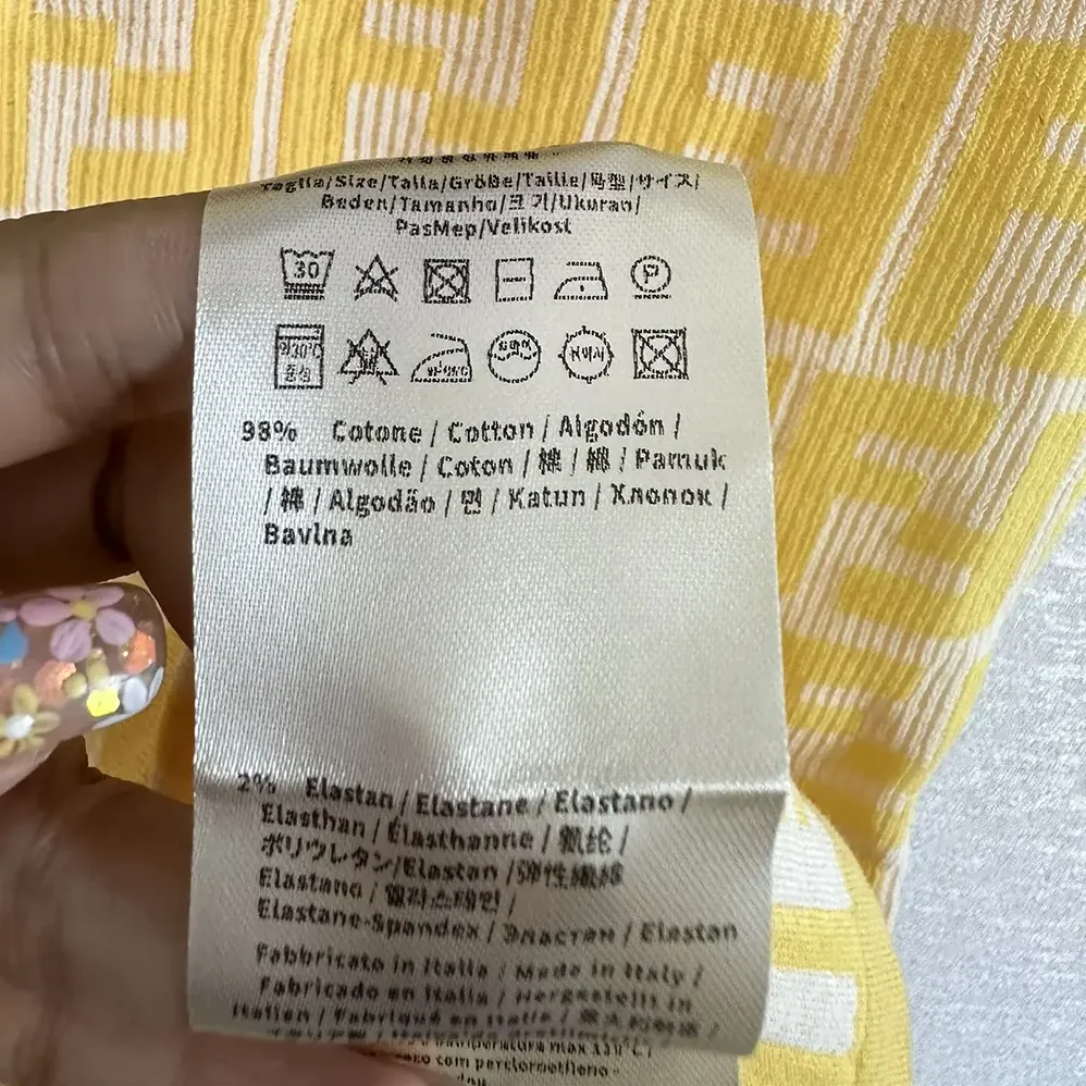 Fendi Golden Yellow FF Cotton Dress for Women