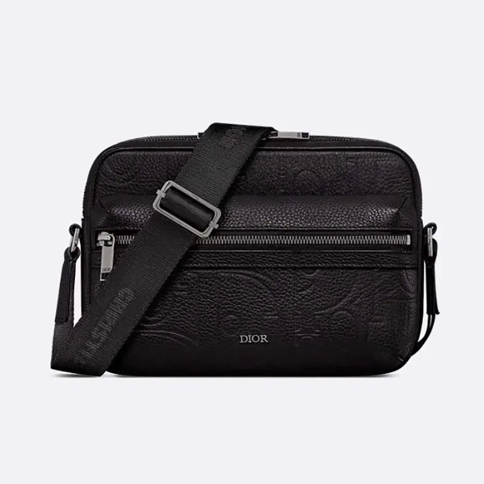 Dior Rider 2.0 Zipped Messenger Bag Black Dior Gravity Leather and Black Grained Calfskin for Men Dior Rider 2.0 Zipped Messenger Bag Black Dior Gravity Leather and Black Grained Calfskin for Men