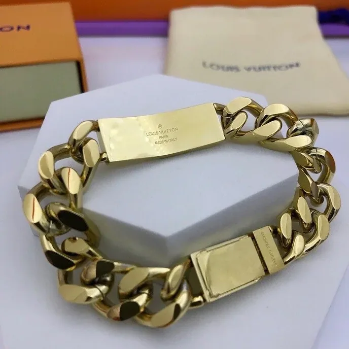 Louis Vuitton Monogram Chain Bracelet Gold Hardware