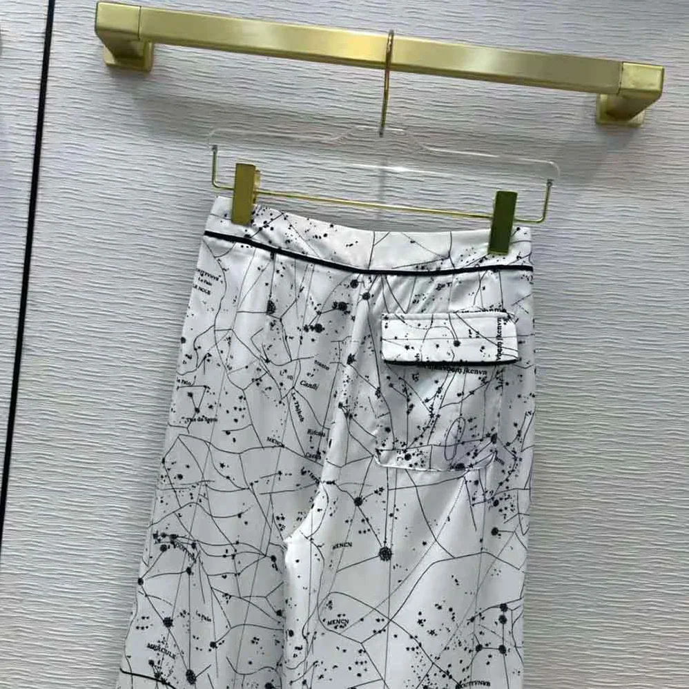 Dior Chez Moi Pants White Dior Zodiac Silk Twill for Women Dior Chez Moi Pants White Dior Zodiac Silk Twill for Women