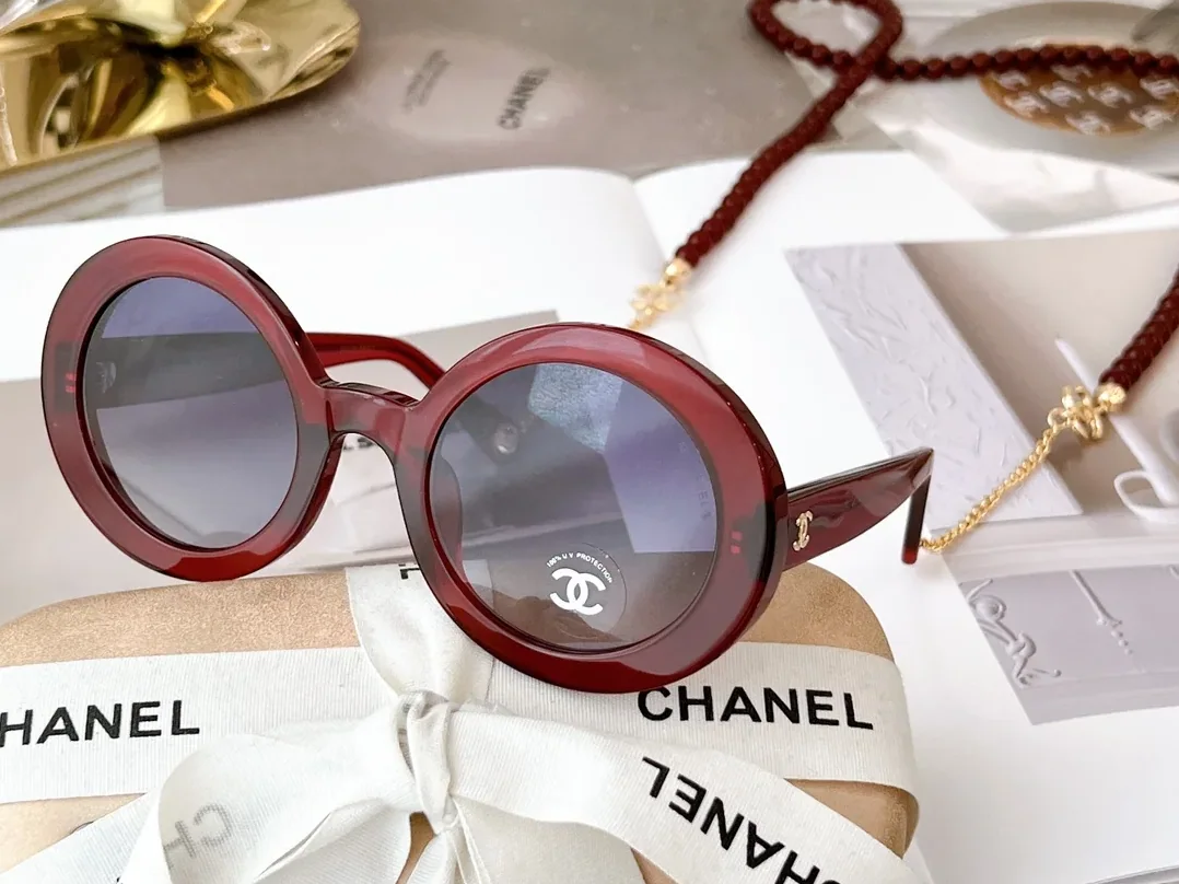 Chanel Sunglasses Pearls Gold CC Logo Black