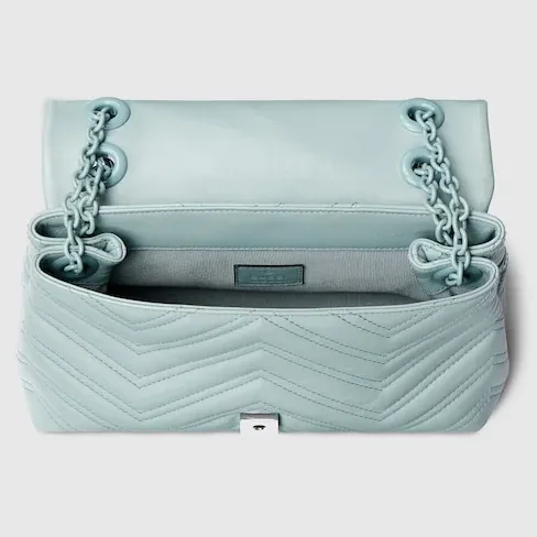Gucci Marmont Small Shoulder Bag / Icy Blue Matelasse Light Blue Hardware