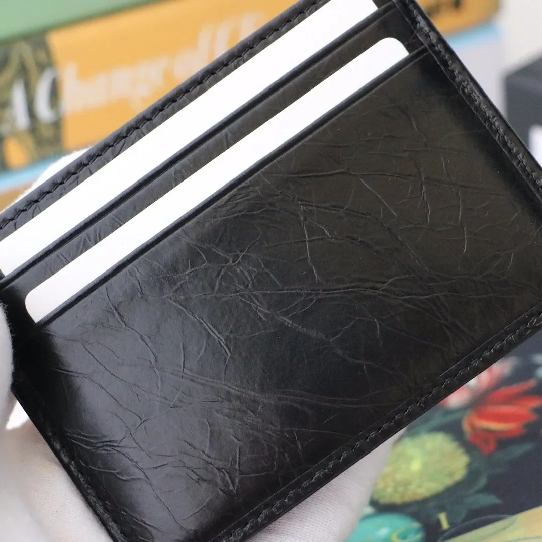 Gucci Card Case with Gold Interlocking G Plain Black / Gucci Card Case with Gold Interlocking G Plain Black /