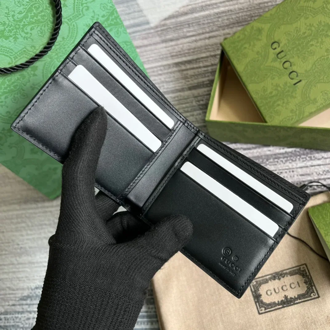 Gucci GG Microguccissima Bi in Fold Wallet Black / Gucci GG Microguccissima Bi in Fold Wallet Black /