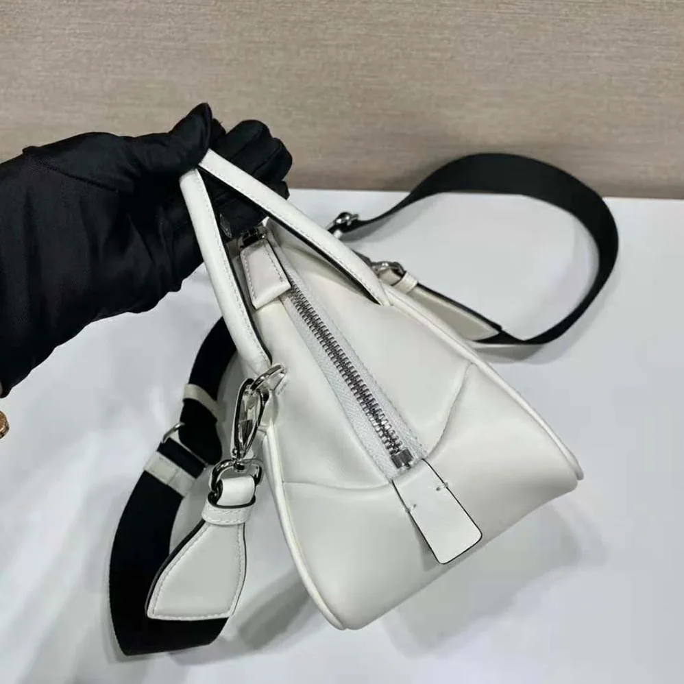 Prada Leather Prada Triangle Bag for Women in White Prada Leather Prada Triangle Bag for Women in White