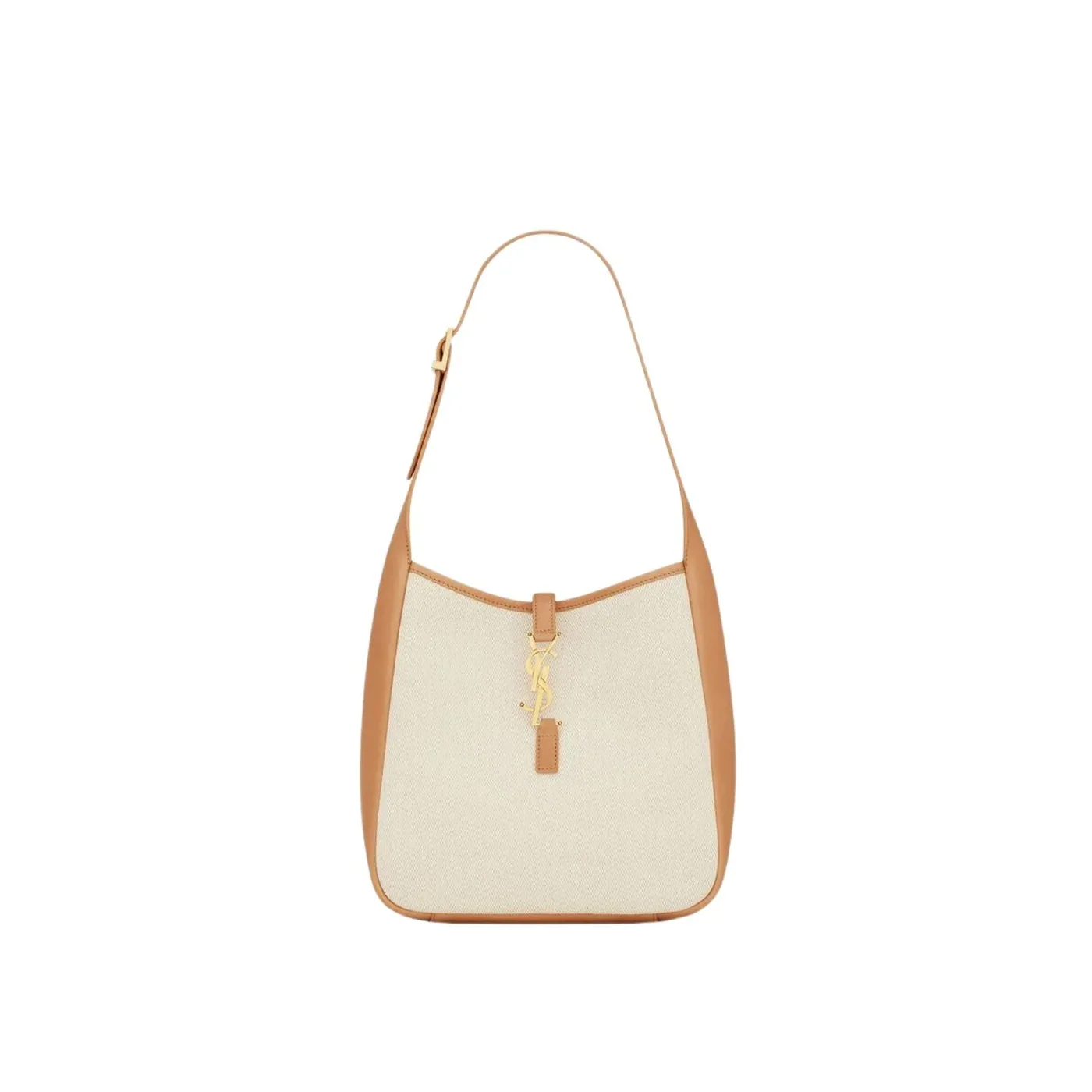 Small Le 5 À 7 Supple In Canvas And Smooth Leather 9 Inches/ Small Le 5 À 7 Supple In Canvas And Smooth Leather 9 Inches/