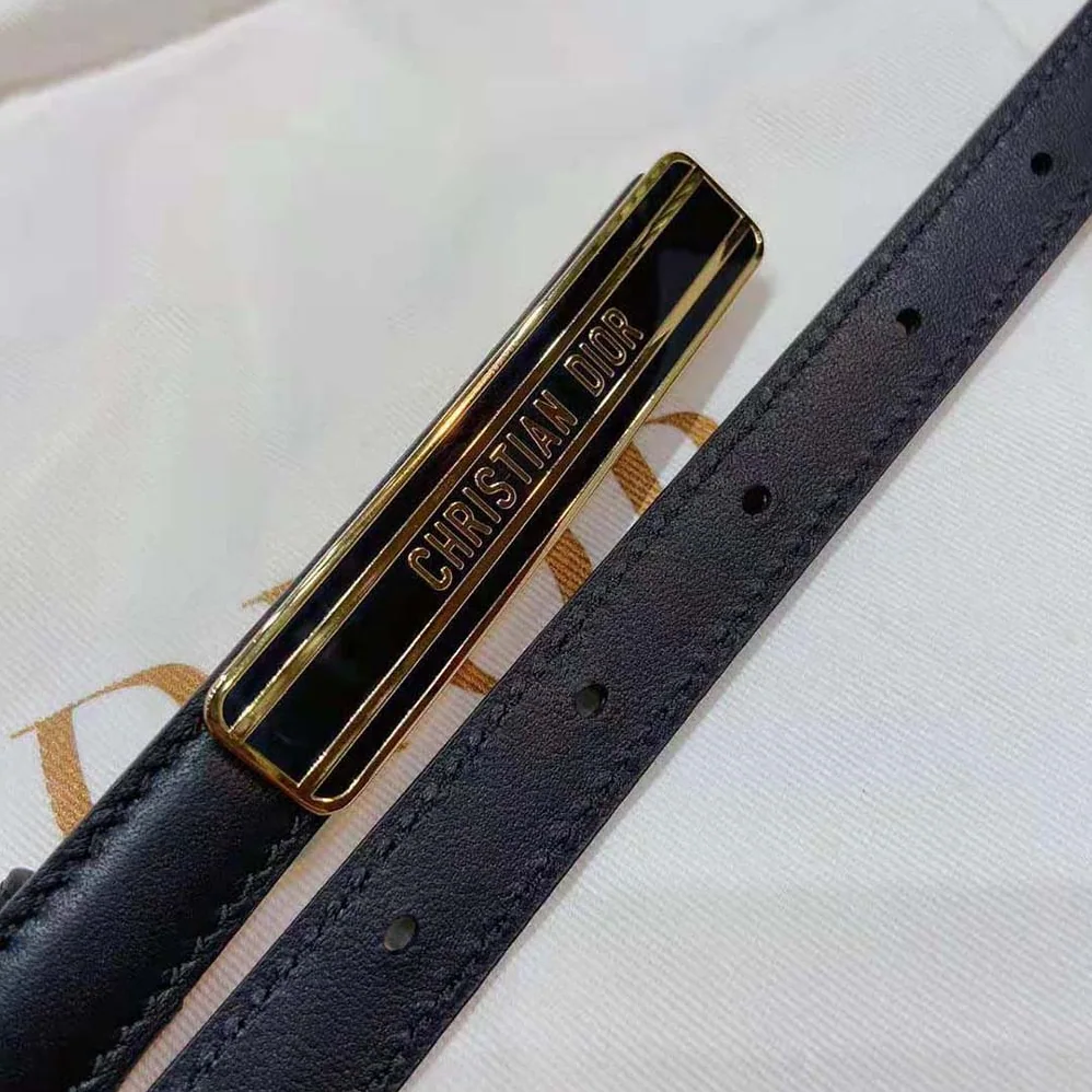 Dior Dior-id Belt Black Smooth Calfskin 15 MM for Women