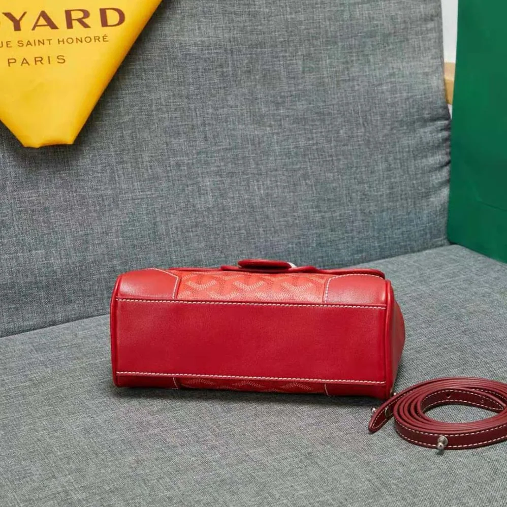 Goyard Sac Saïgon Souple Mini in Toile Goyardine & Chevroches Calfskin for Women in Red