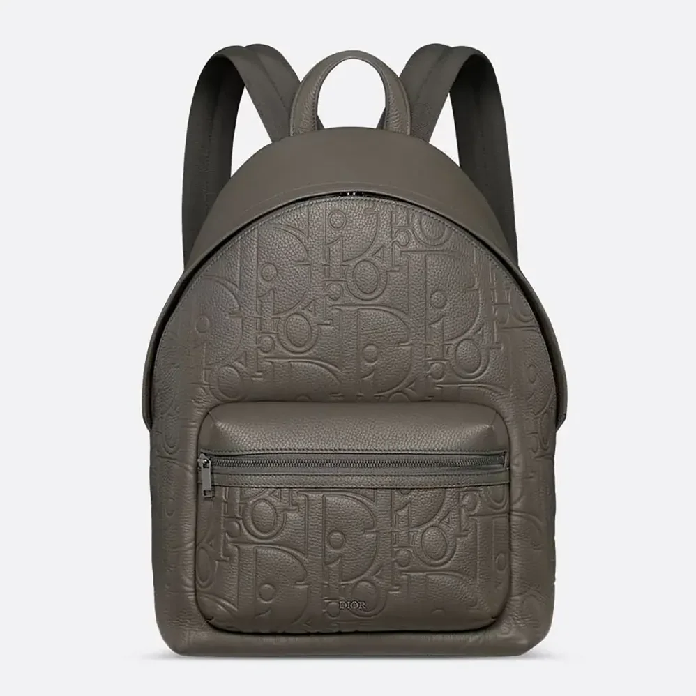 Dior Rider 2.0 Zipped Backpack Gray Dior Gravity Leather and Gray Grained Calfskin for Men Dior Rider 2.0 Zipped Backpack Gray Dior Gravity Leather and Gray Grained Calfskin for Men