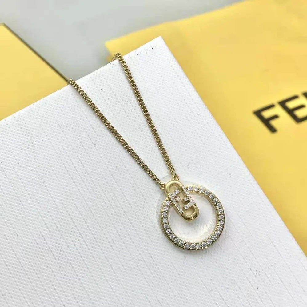 Fendi O Lock Necklace Gold for Women in Colored
