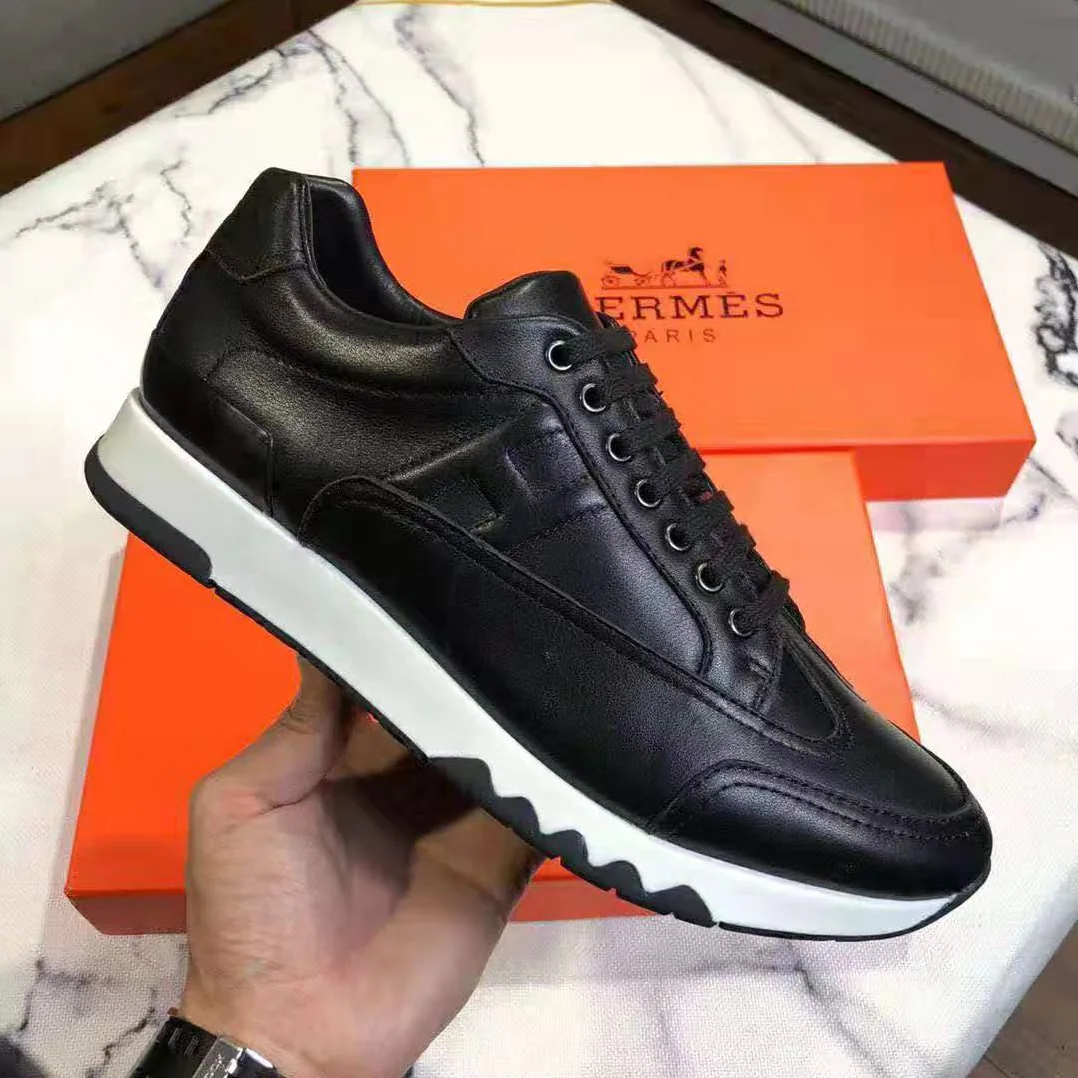 Hermes Trail sneaker in Calfskin for Men in Black