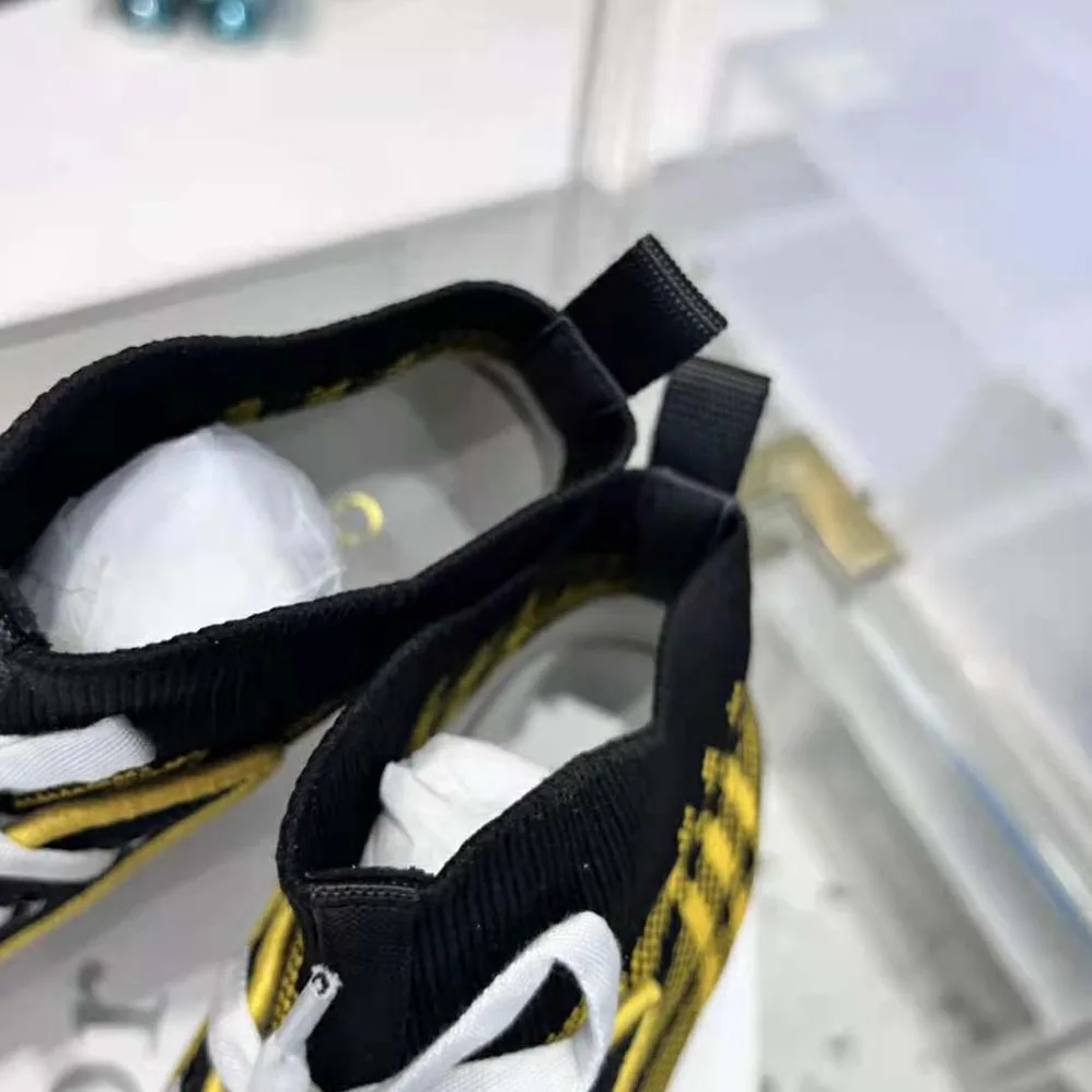 Dior Walk'N'Dior Sneaker Yellow and Black Check'n'Dior Technical Mesh for Women