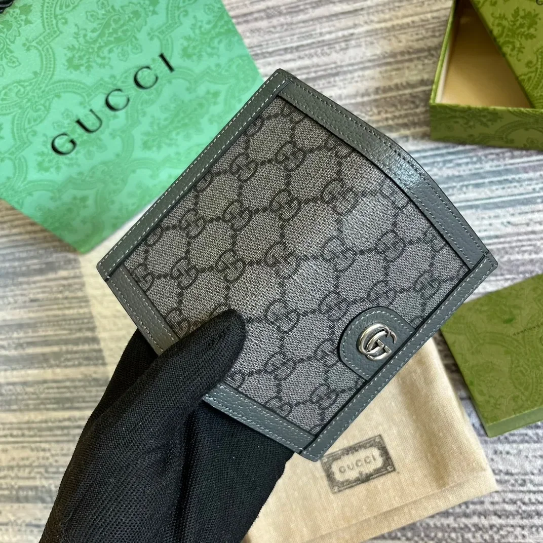 Gucci Ophidia Card Case Supreme Canvas Grey / Gucci Ophidia Card Case Supreme Canvas Grey /
