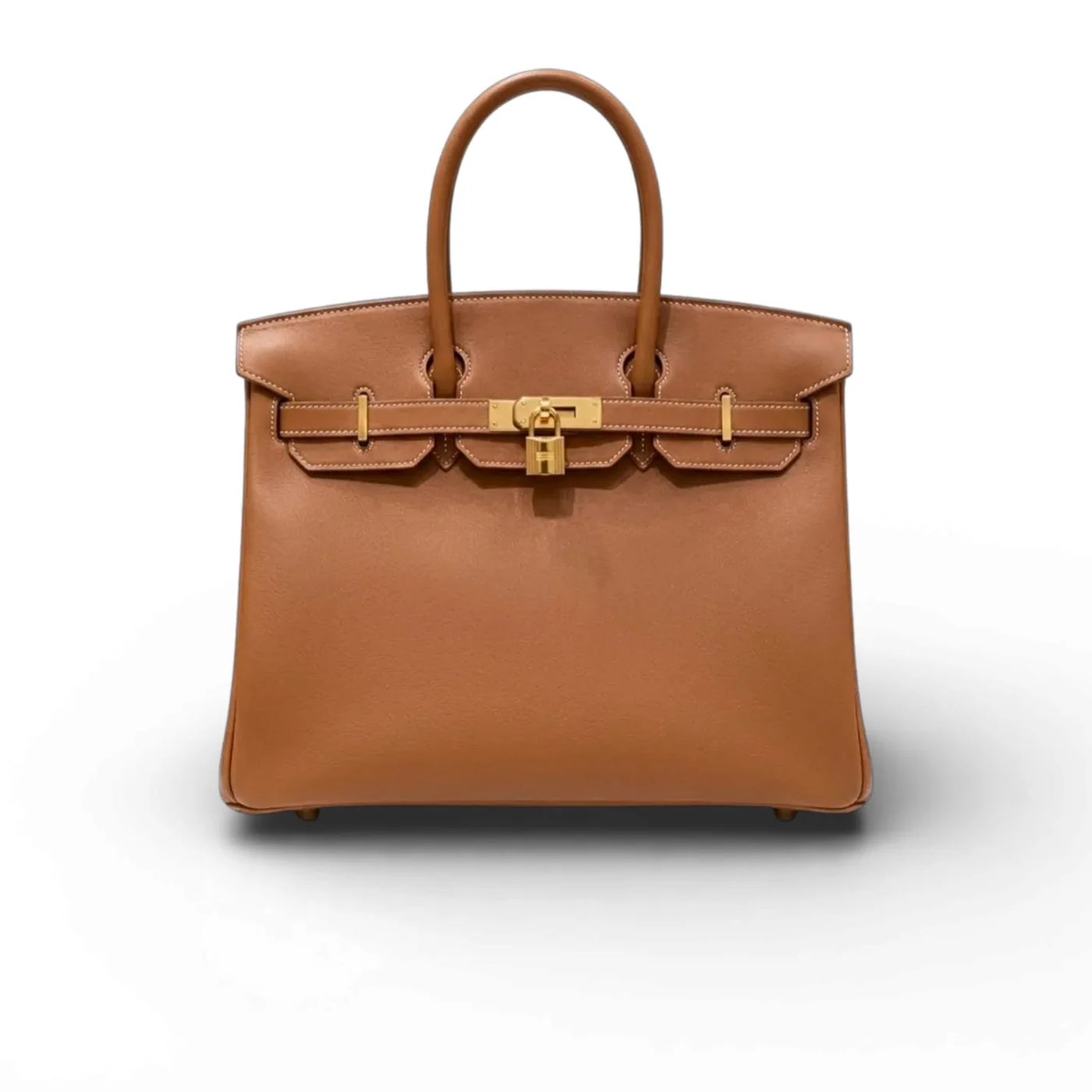 Hermes Brikin 35 Top Handle Bag in Brown Gold Hardware