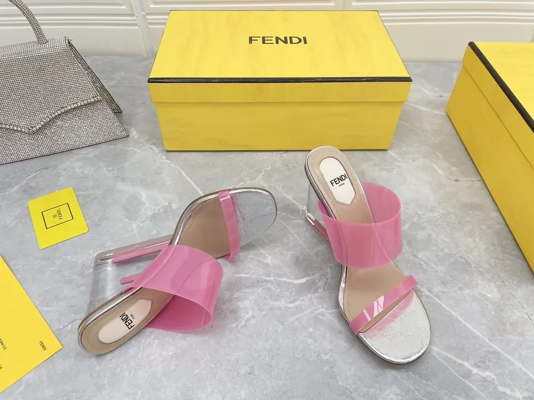 Fendi First Pink Transparent High in Heeled Sandals