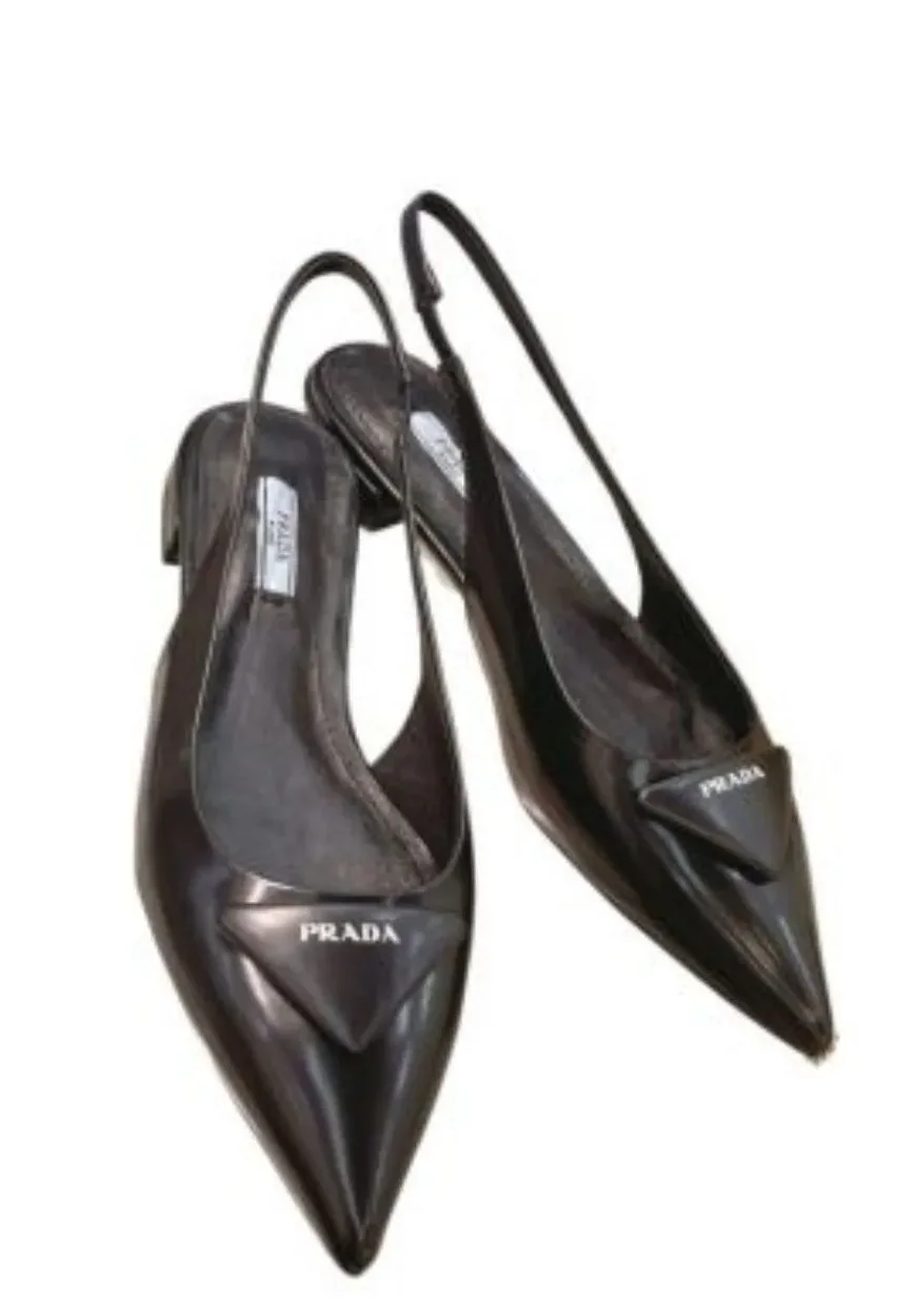 Prada Brushed Slingback Pumps Light Black / Prada Brushed Slingback Pumps Light Black /
