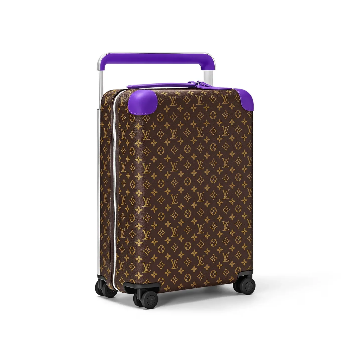 Louis Vuitton Horizon 55 Suitcase in Brown/ Violet Silver Hardware
