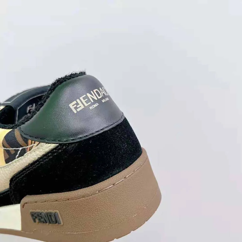 Fendi Match Fendace Black Suede Low for Unisex in Tops