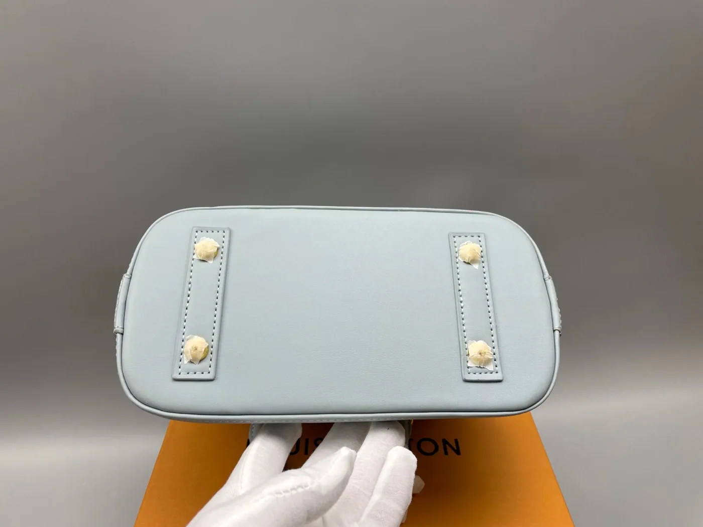 Louis Vuitton LV x TM Alma BB Top Handle Bag in Washed Blue Gold Hardware