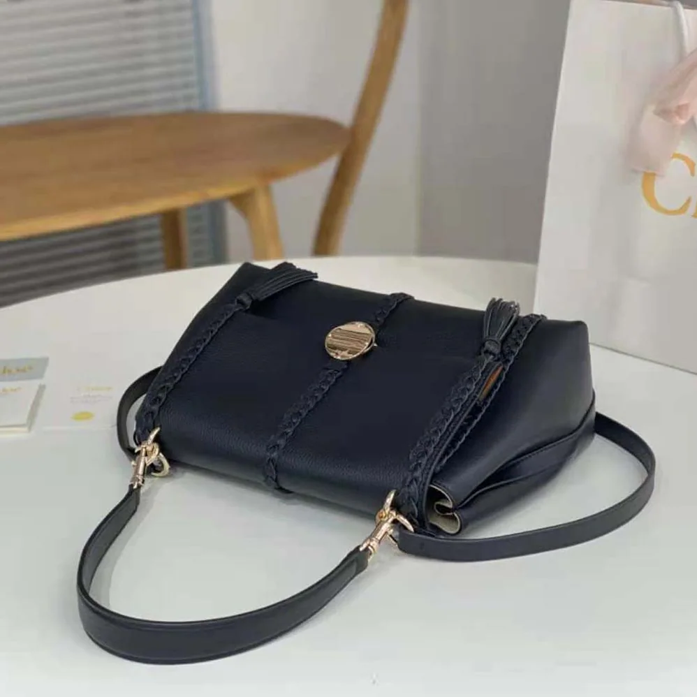Chloe Penelope Medium Soft Shoulder Bag for Women in Black