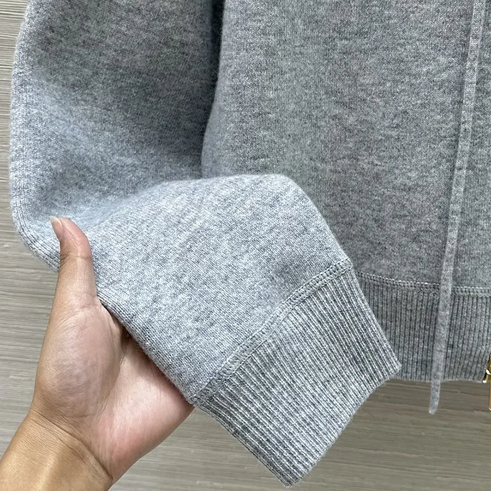 Miu Miu Double Cashmere Zipper Hoodie Cardigan for Women Miu Miu Double Cashmere Zipper Hoodie Cardigan for Women